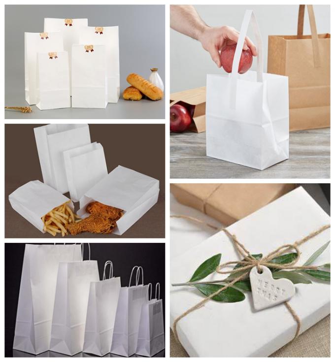 70gsm丈夫な中型の白は食料雑貨入れの袋のためのサラシクラフト紙を