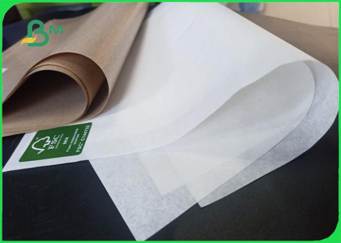 FSCの食品等級30gsm 40gsm 1の側面の紙袋のための上塗を施してある白い/茶色の技術のペーパー