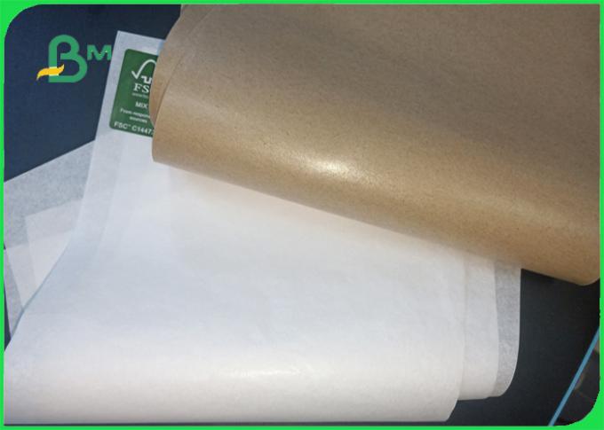 FSCの食品等級30gsm 40gsm 1の側面の紙袋のための上塗を施してある白い/茶色の技術のペーパー
