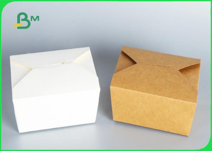 Innoxious 15gr PE 300grの基礎ペーパー白およびブラウンは食糧の箱を作るために広がります