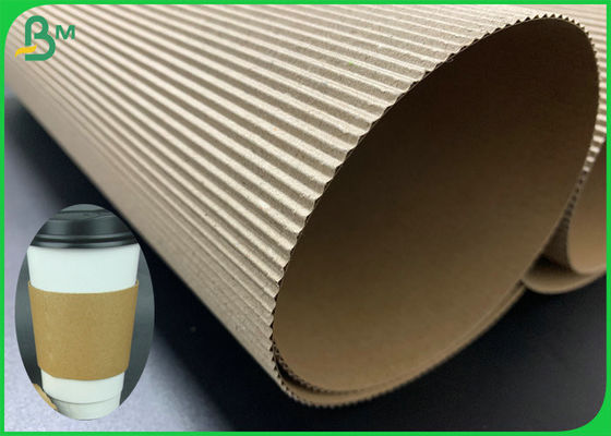 コーヒー袖の習慣のためのリサイクルされた2ply 3plyの茶色の波形のボール紙は印刷した