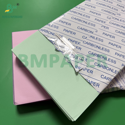 55 - 80gm 証明書用カーボンレスCF紙 明るいピンクグリーンブルー 黄色い色紙