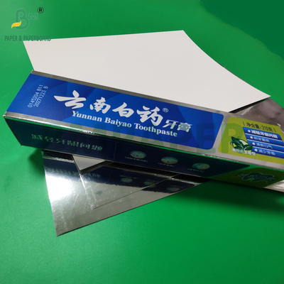 425gm 銀の光り輝く金属化紙 歯磨き粉用の箱 700 x 1000mm