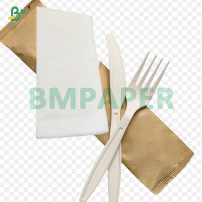 Food Safe Poly Coated Kraft 40gsm Base +9gsm PE Film Cutlery Wrapping Paper
